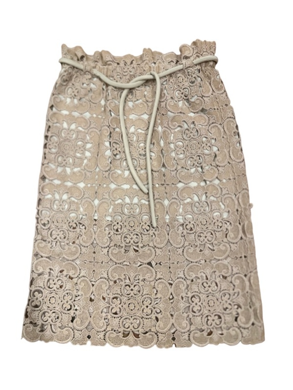 Vivienne Tam Lace Skirt in Beige